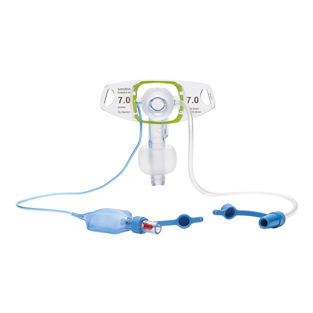 BLUselect Suctionaid Cuffed Non-Fenestrated Tracheostomy Tube w/ Wedge