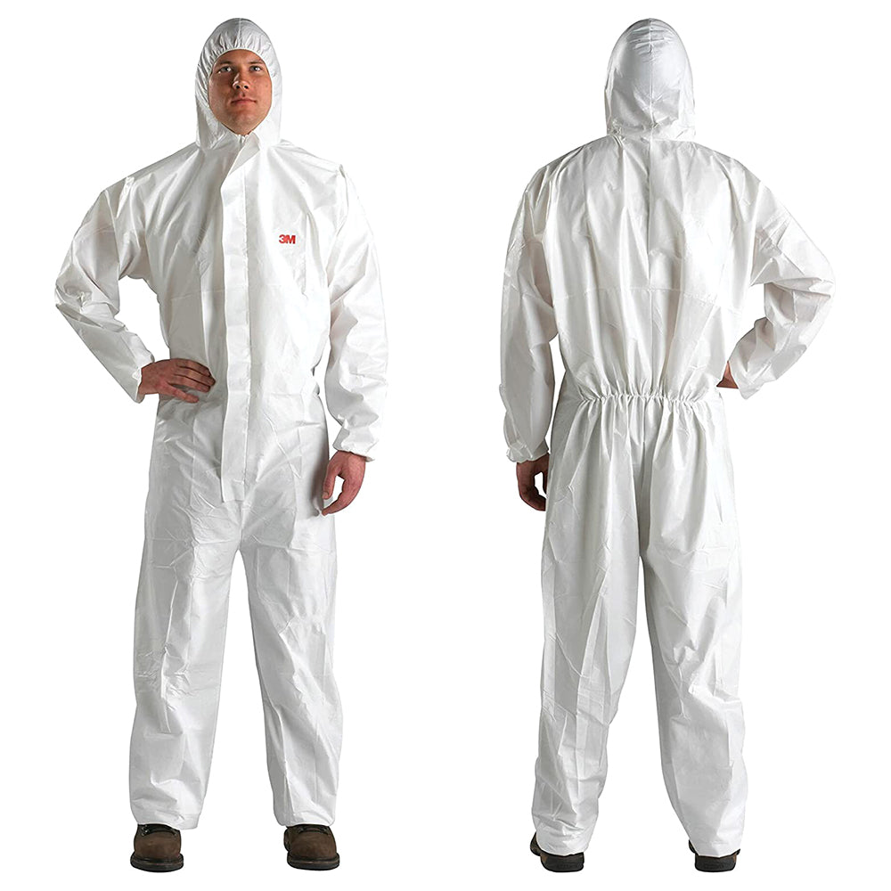 3M Disposable NonSterile Coverall Safety Work Wear with Hood - White, Medium