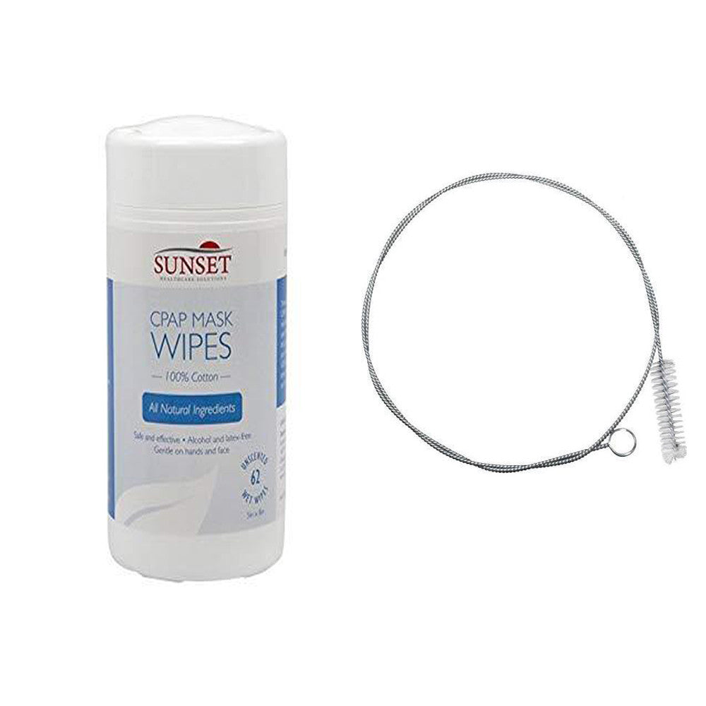 CPAP Wipe Cleaning Kit with CPAP Tube Cleaning Brush 6'