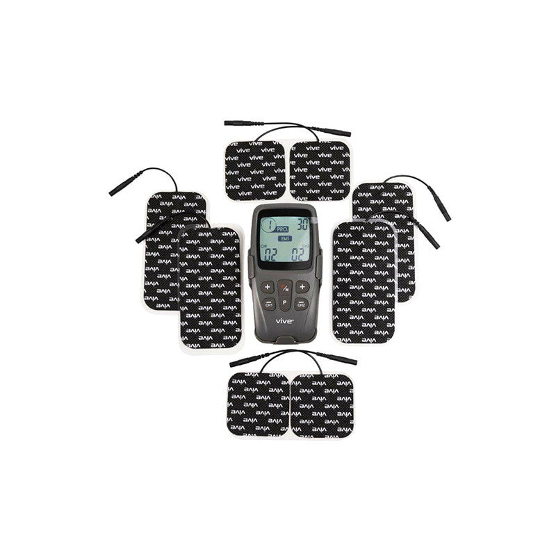 Vive EMS Muscle Stimulator (22 Mode) Tens Unit for Pain Relief Therapy -  Machine for Back, Shoulder, Body Pain Management - 40 Level Device & 8 Self