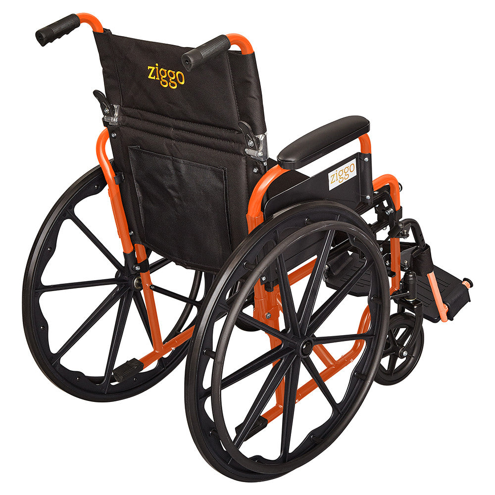Circle Specialty Ziggo Lightweight Wheelchair for Kids - Orange, 12 inch