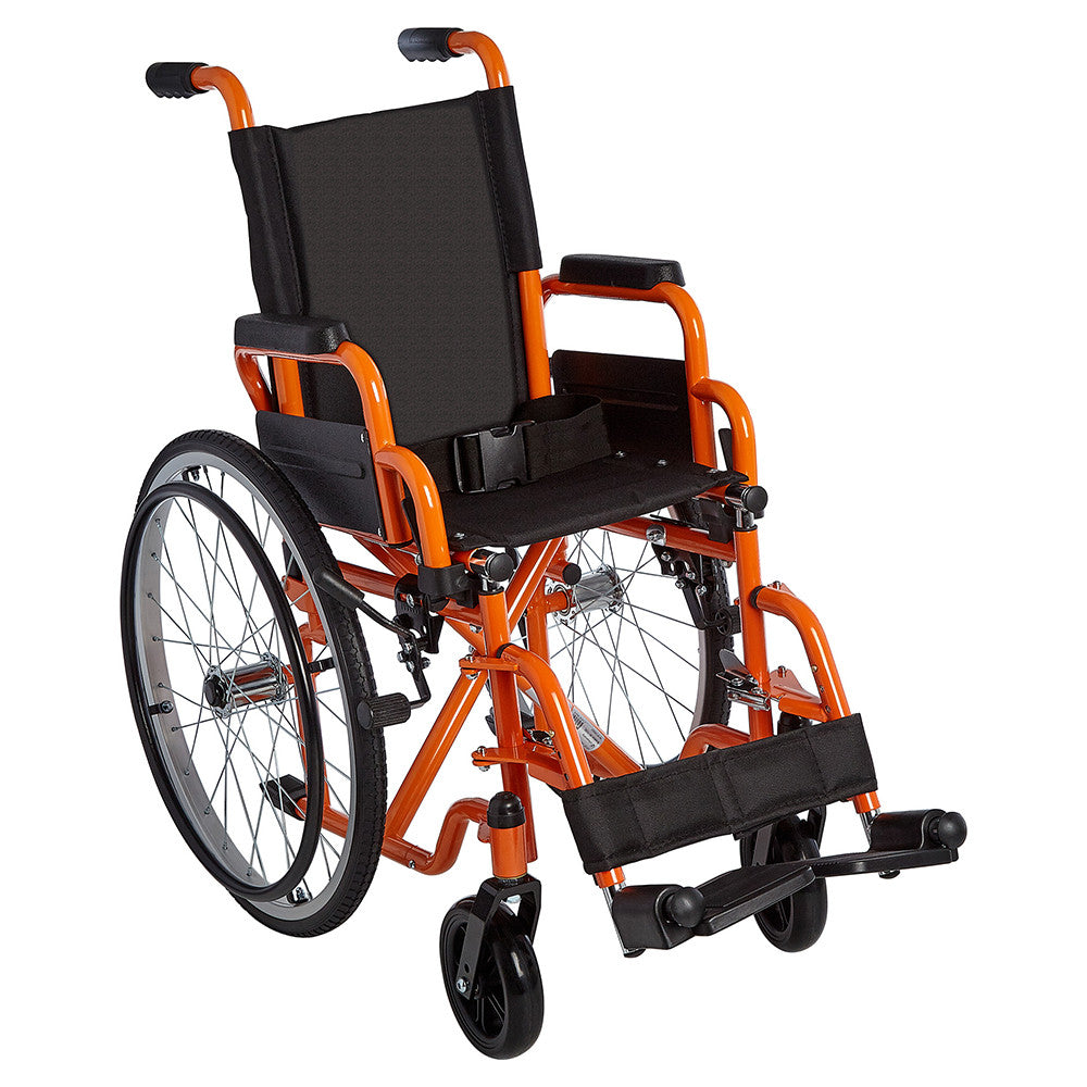 Circle Specialty Ziggo Lightweight Wheelchair for Kids - Orange, 12 inch