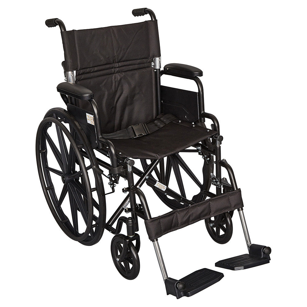 Circle Specialty Ziggo Lightweight Wheelchair for Kids - Black, 18 inch