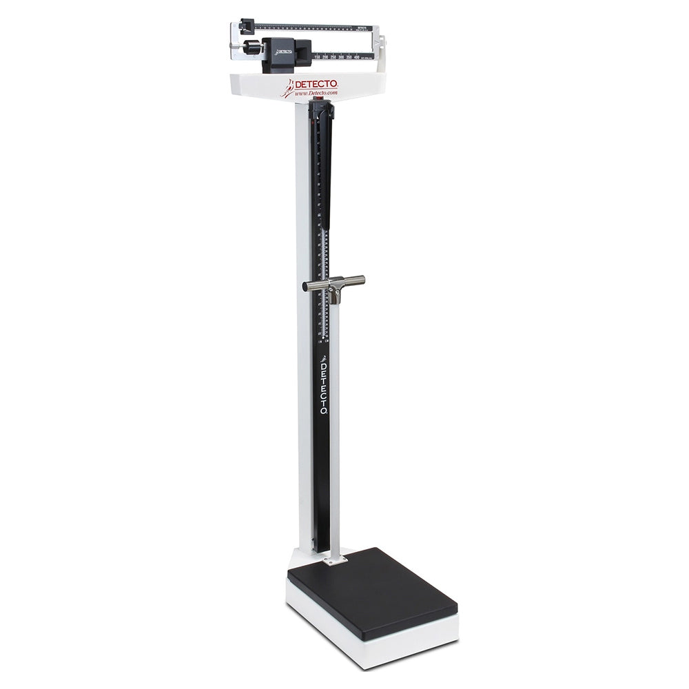 Detecto Eye-Level Physician Scale with Height Rod and Handpost - White, 440 lb x 4 oz