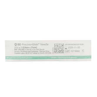 BD Precision Glide Needle, 1 inch length, 21 Guage - Box of 100