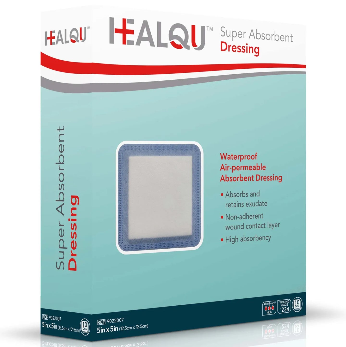 HealQu Super Absorbent Dressing, 6 in x 8 in - Box of 10