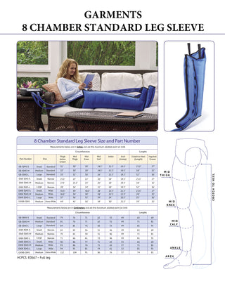 8 Chamber Compression Leg Garment - Narrow - No Insurance Medical Supplies