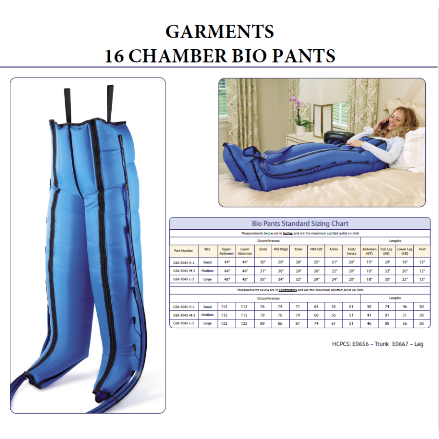 Bio Compression Hand Feature product - 16 Chamber Compression Bio Pant Garment