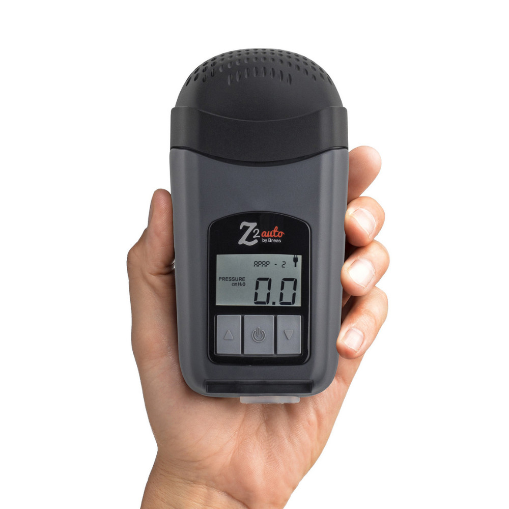 Breas Z2 Auto Travel CPAP in hand