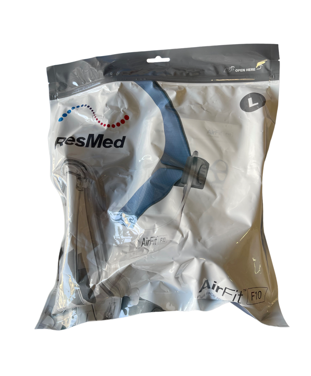 Resmed AirFit F10 Full Face Mask System with Headgear (Non-Retail Packaging) - No Insurance Medical Supplies