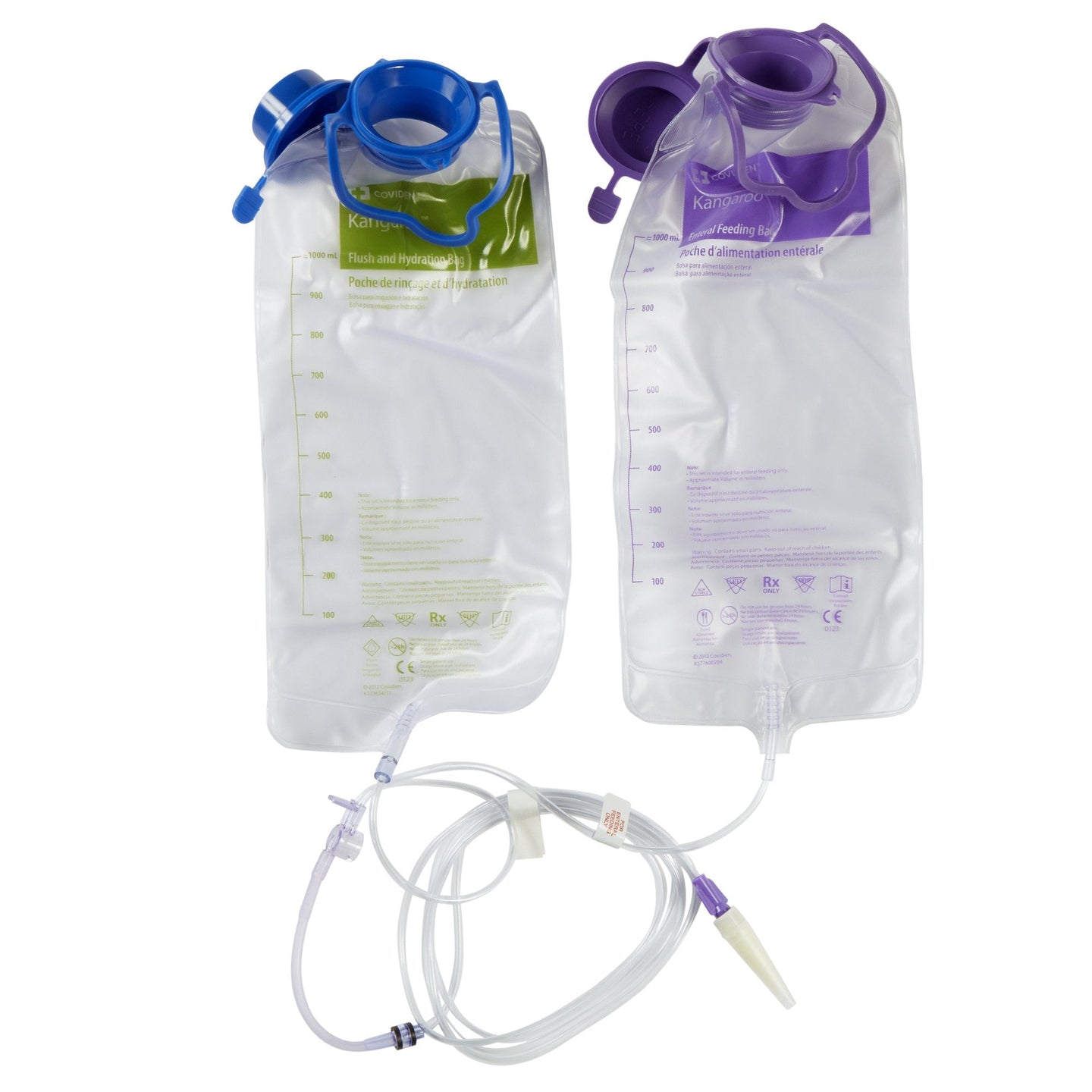 Kangaroo Joey Feeding Pump Set with 1000mL Flush Bag, Anti-Free Flow