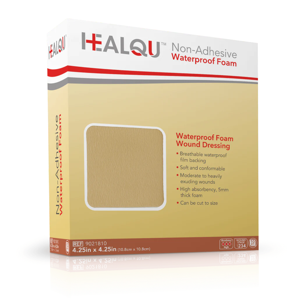 HealQu Non-Adhesive Waterproof Foam Dressing - Box of 10