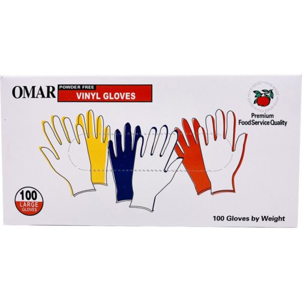 Omar Powder Free Vinyl Gloves - Large