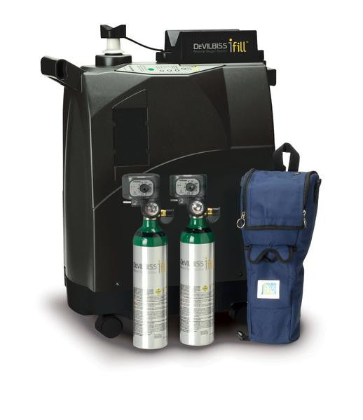 DeVilbiss Healthcare iFill Personal Oxygen Station, Carrying Case, 2 C PD1000 Cylinders