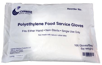 Polyethylene Food Service Gloves Non-Sterile - 100 Count Large - No Insurance Medical Supplies