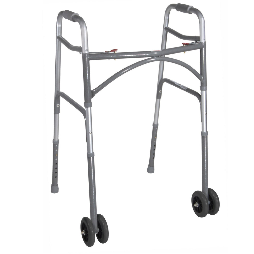 Heavy Duty Bariatric Two Button Walker with Wheels