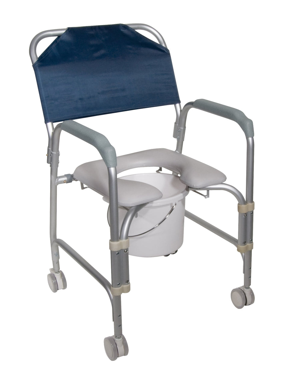 Lightweight Portable Shower Commode Chair with Casters - No Insurance Medical Supplies