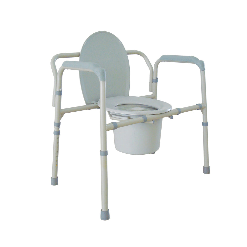 Heavy Duty Bariatric Folding Bedside Commode Chair - No Insurance Medical Supplies