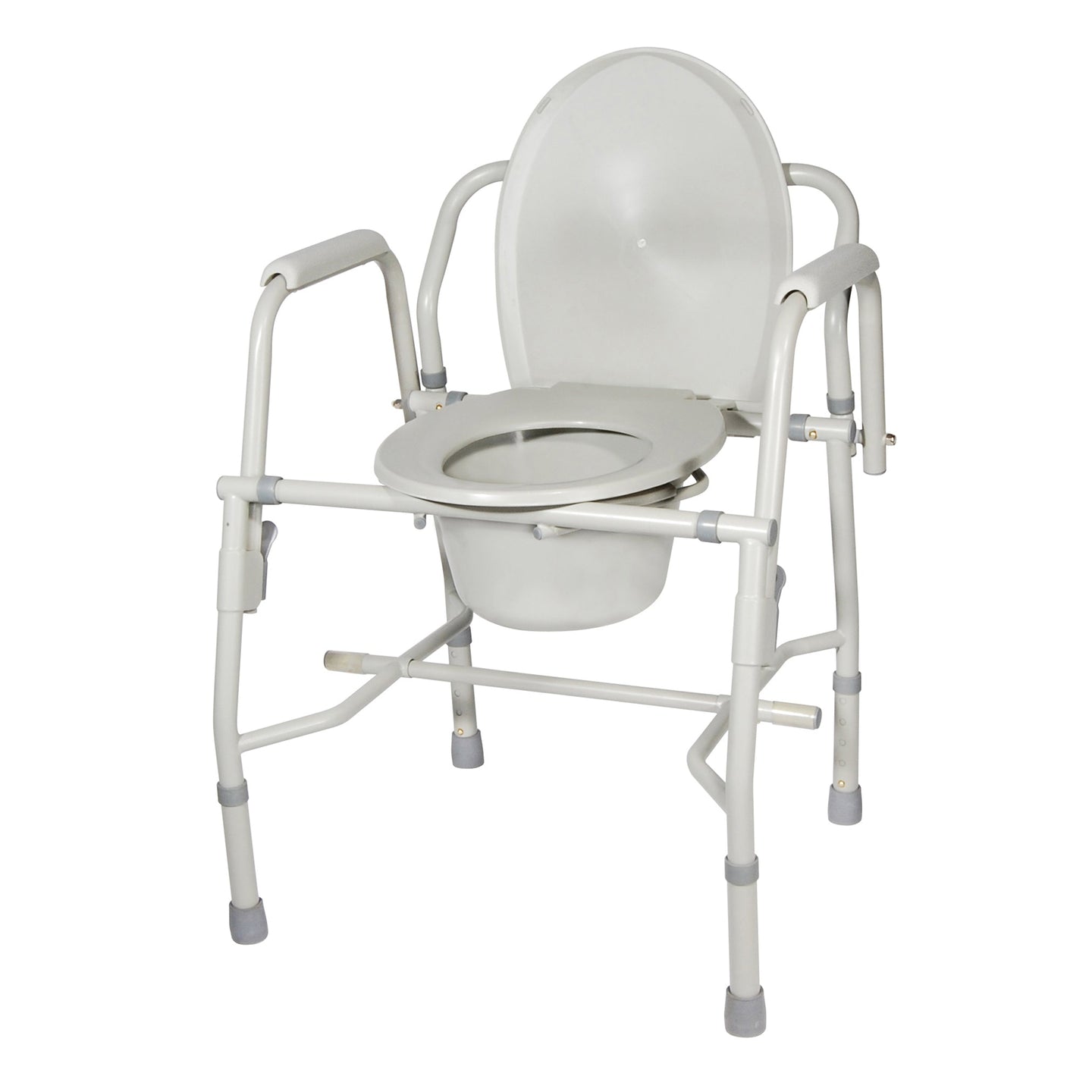 Steel Drop Arm Bedside Commode with Padded Arms - No Insurance Medical Supplies