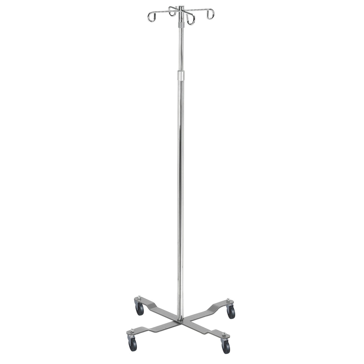 Economy Removable Top I. V. Pole, 2 Hook Top, Chrome - No Insurance Medical Supplies