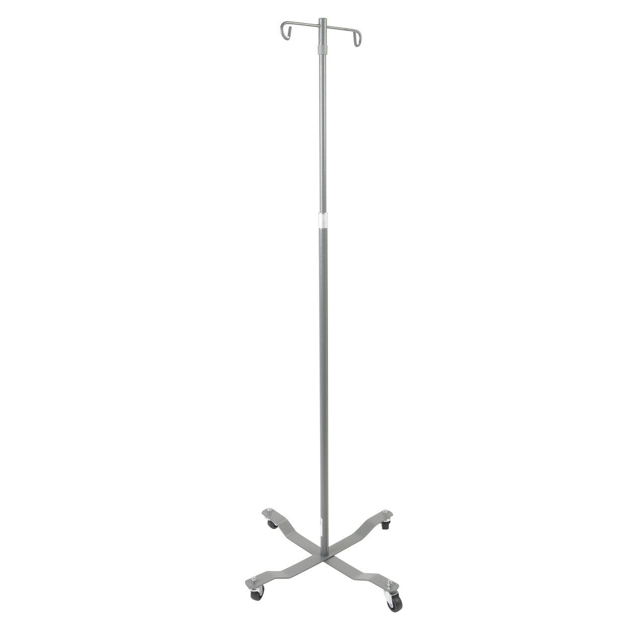 Economy Removable Top I. V. Pole, 2 Hook Top, Silver Vein - No Insurance Medical Supplies