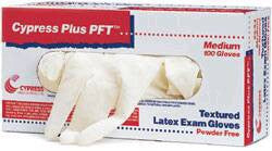 Cypress Plus PFT Textured Latex Exam Gloves - Small 100 Count - No Insurance Medical Supplies