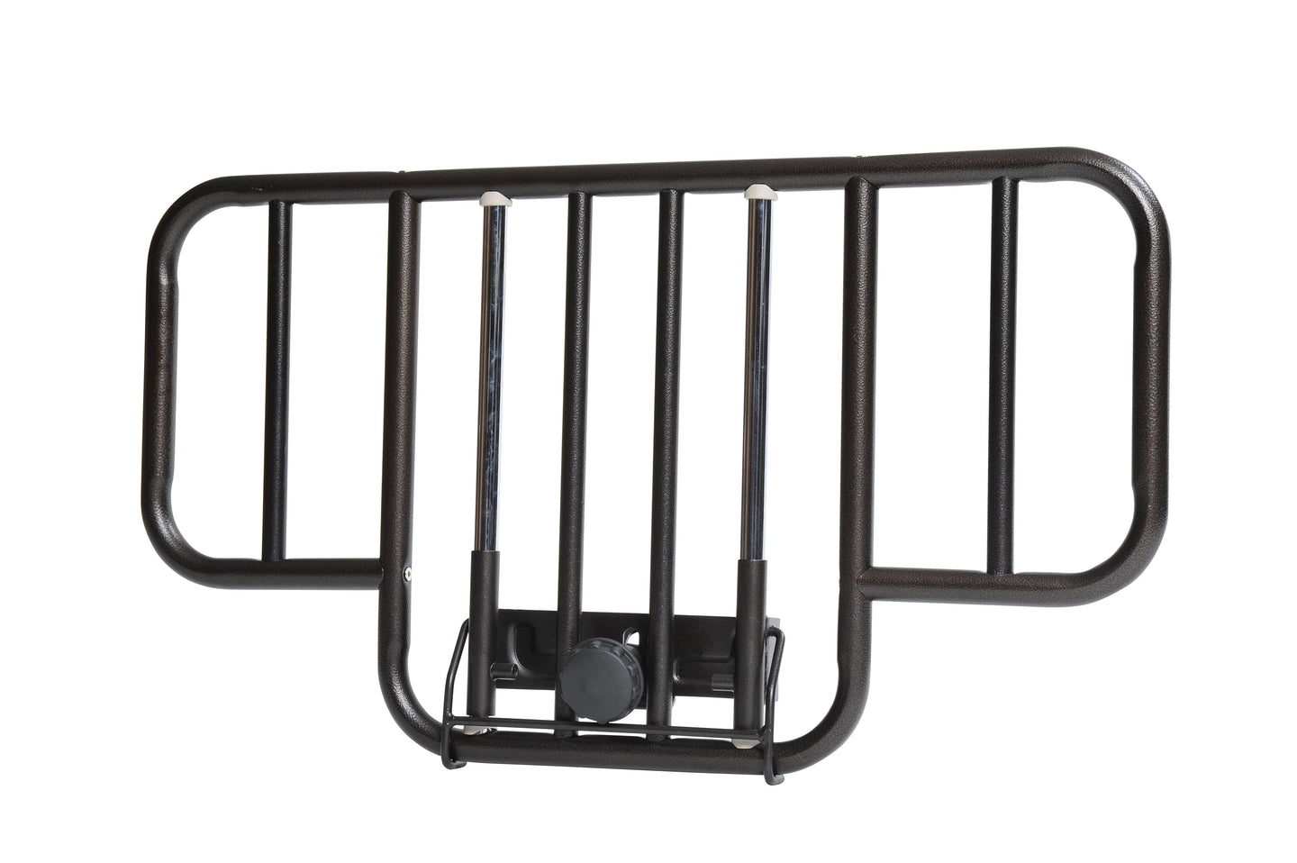 No Gap Half Length Side Bed Rails with Brown Vein Finish, 1 Pair - No Insurance Medical Supplies