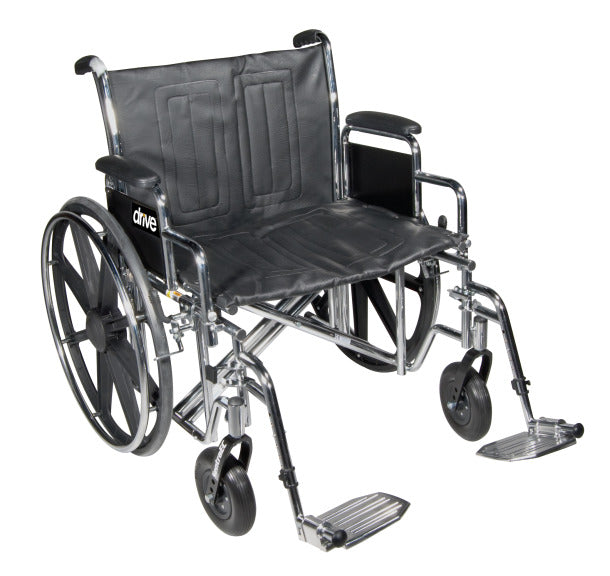 Drive Sentra EC Heavy Duty Wheelchair, Detachable Desk Arms, Elevating Leg Rests, 24" Seat - No Insurance Medical Supplies