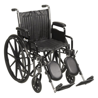 Drive Silver Sport 2 Wheelchair, Detachable Desk Arms, Elevating Leg Rests, 18" Seat - No Insurance Medical Supplies