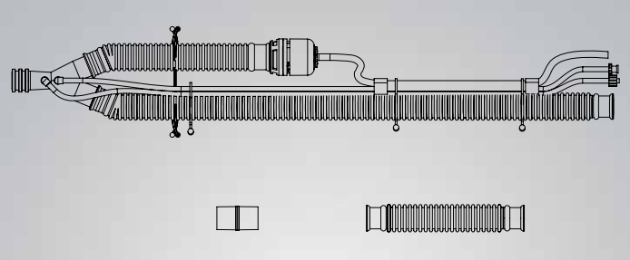 CareFusion Patient Circuit w/ PEEP, 22mm - Single Circuit