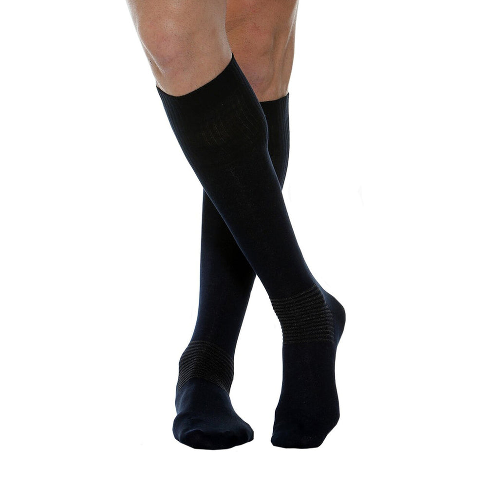 MAXAR Comfort/Diabetic (Unisex) Cotton/Silver Socks - Black