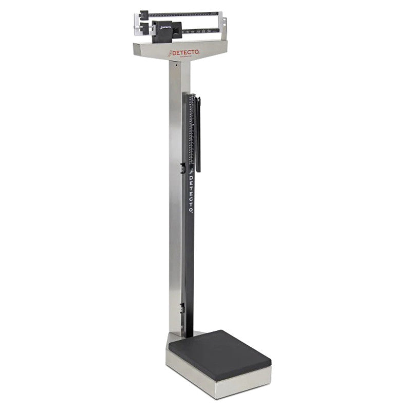 Detecto Eye-Level Physician Scale with Height Rod - Stainless Steel, 180 kg x 100 g