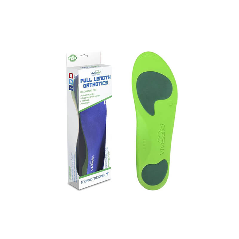 Vive Health Sole Plantar Full Length Shoe Inserts - Green