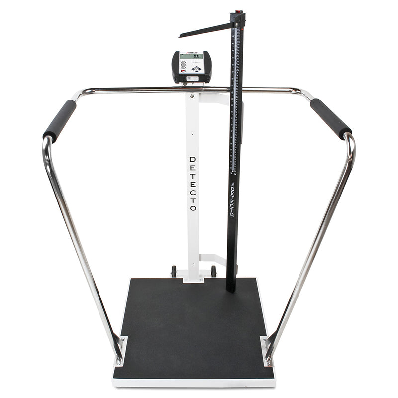 Detecto Digital Platform Bariatric Scale with Mechanical Height Rod - 1000 lb x .2 lb