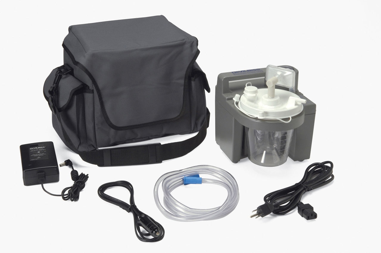 7305 Series Homecare Suction Unit with External Filter, Battery, and Carrying Case