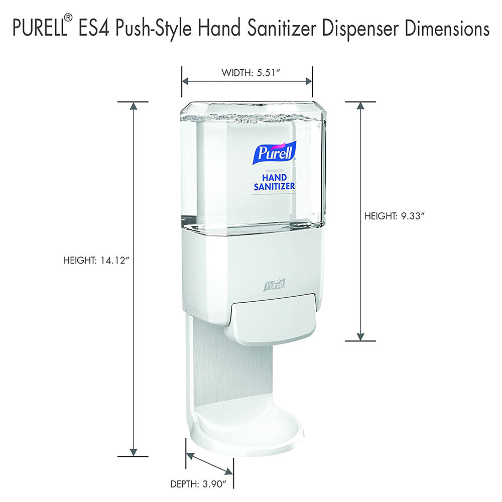 Purell ES4 Push-Style Hand Sanitizer Dispenser - White, 1200 mL