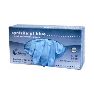 Cypress Syntrile pf Blue Nitrile Exam Gloves - No Insurance Medical Supplies