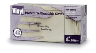 Cypress Vinyl Powder Free Disposable Gloves - Small 100 Count - No Insurance Medical Supplies