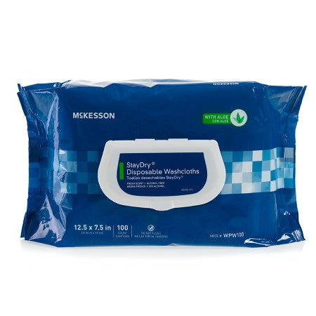 Disposable Washcloths with Aloe/ Vitamin E - 100 Count