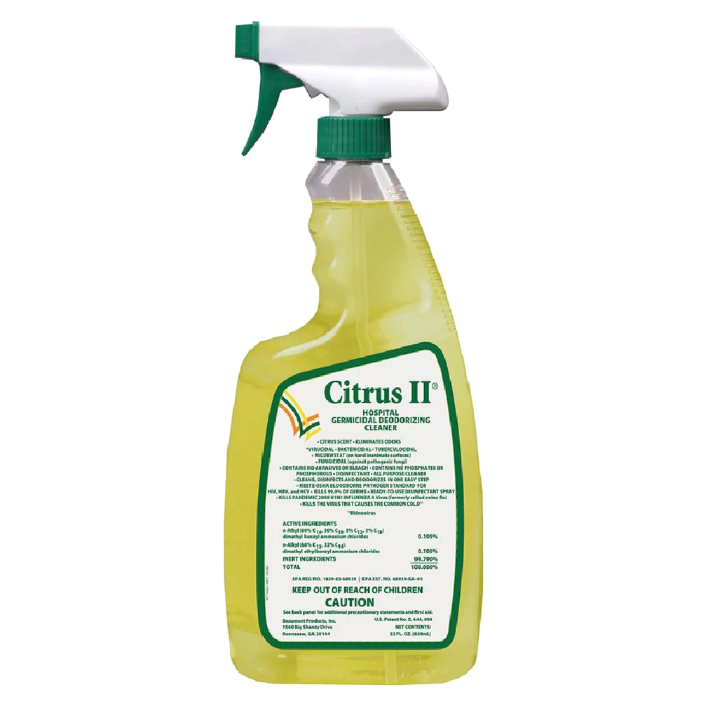 Citrus II Germicidal Liquid Surface Disinfectant Cleaner, 22 oz Spray Bottle - No Insurance Medical Supplies