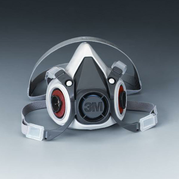 3M 6000 N95 Half Face 4 Point Adjustable Head Strap Reusable Respirator - Gray, Large - No Insurance Medical Supplies