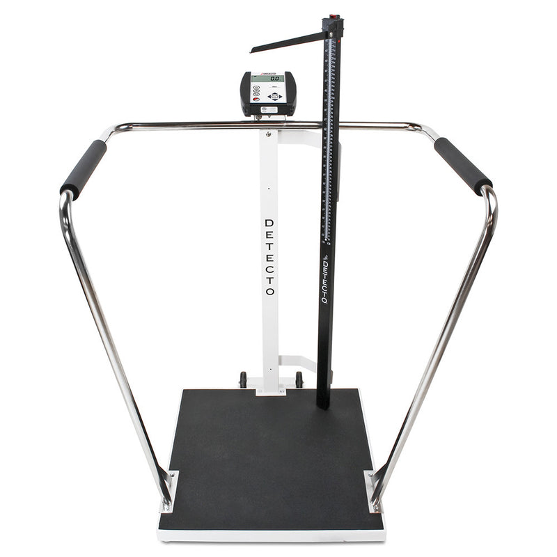 Detecto 1000 lbs Capacity Waist-High Stand-On BMI Scale w/ Manual Height Rod 6856MHR