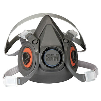 3M 6000 Half Face 4 Point Adjustable Reusable Respirator - Gray, Large - No Insurance Medical Supplies