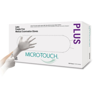 Ansell Micro-Touch Plus Latex Exam Gloves - Large 150/Box - No Insurance Medical Supplies