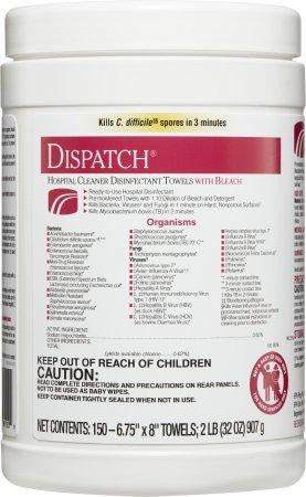 Clorox Dispatch Hospital Cleaner Disinfectant Towelettes with Bleach - 150 Count