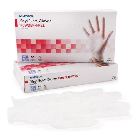 NonSterile Powder-Free Vinyl Exam Gloves - 50 Count X-Large - No Insurance Medical Supplies