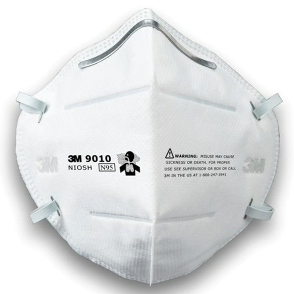 3M 9010 N95 Particulate Respirator Mask, One Size Fits Most - White