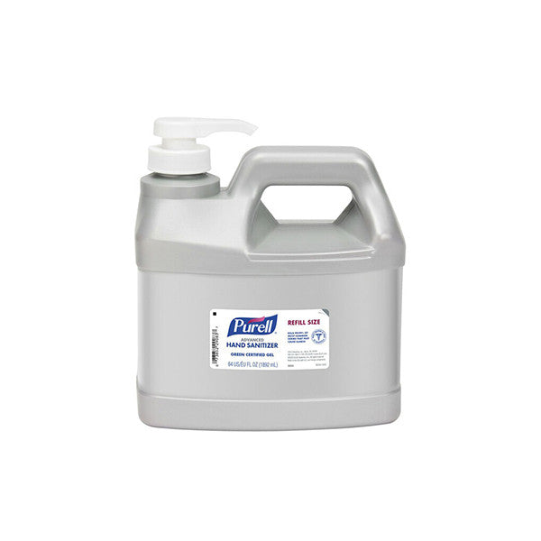 Purell Advanced Hand Sanitizer Green Certified Refreshing Gel Refill Bottle with Pump - 64 fl oz - No Insurance Medical Supplies