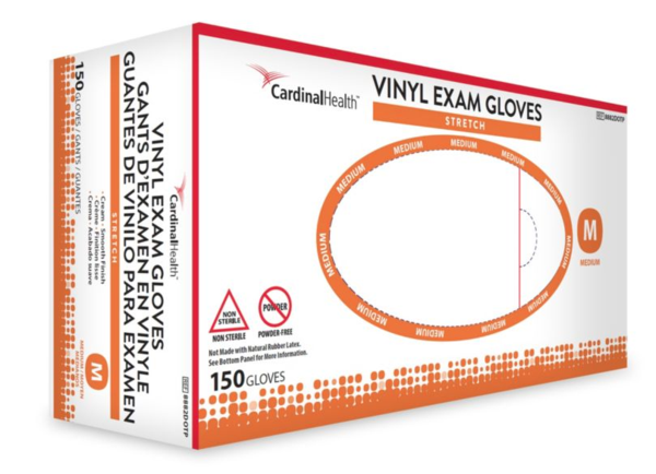 CardinalHealth Vinyl Stretch Exam Gloves - Medium 150 Count - No Insurance Medical Supplies