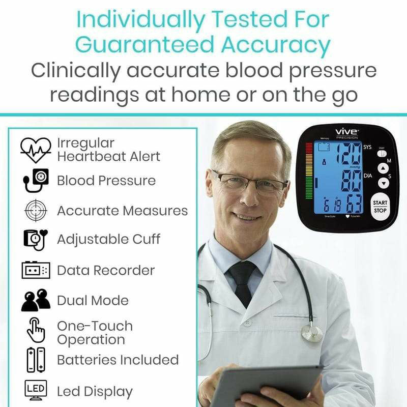 Vive Precision Aneroid Sphygmomanometer Manual Blood Pressure Cuff with  Case - B